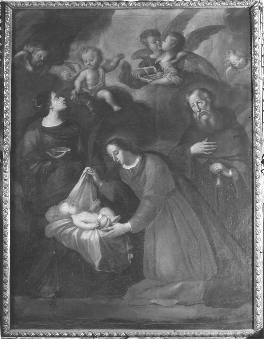 Madonna con Bambino e Santi (decorazione pittorica, opera isolata) - ambito saluzzese (seconda metà sec. XVII)