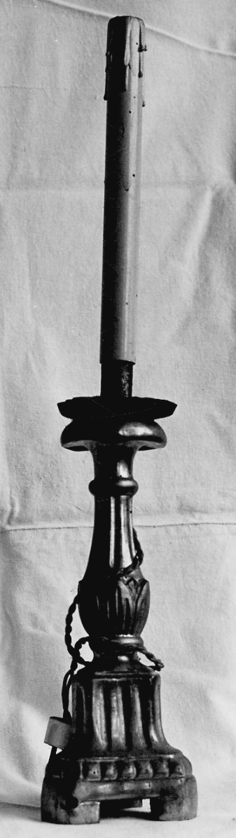 candeliere, opera isolata - bottega piemontese (fine sec. XVIII)