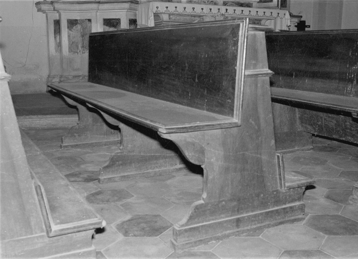 banco da chiesa, serie - bottega piemontese (fine sec. XVIII)