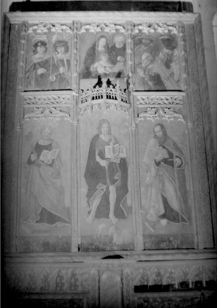 Sacra Famiglia e santi (polittico, opera isolata) di Maestro d'Elva (inizio sec. XVI)