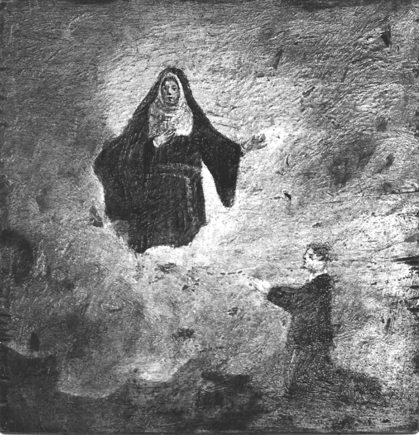 figura orante (ex voto, opera isolata) - ambito piemontese (ultimo quarto sec. XIX)