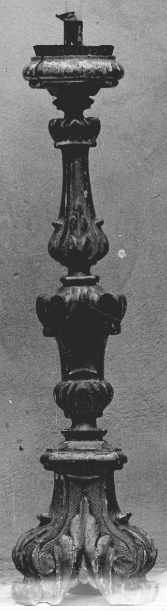 candeliere da chiesa, serie - bottega liguro-piemontese (seconda metà sec. XVIII)