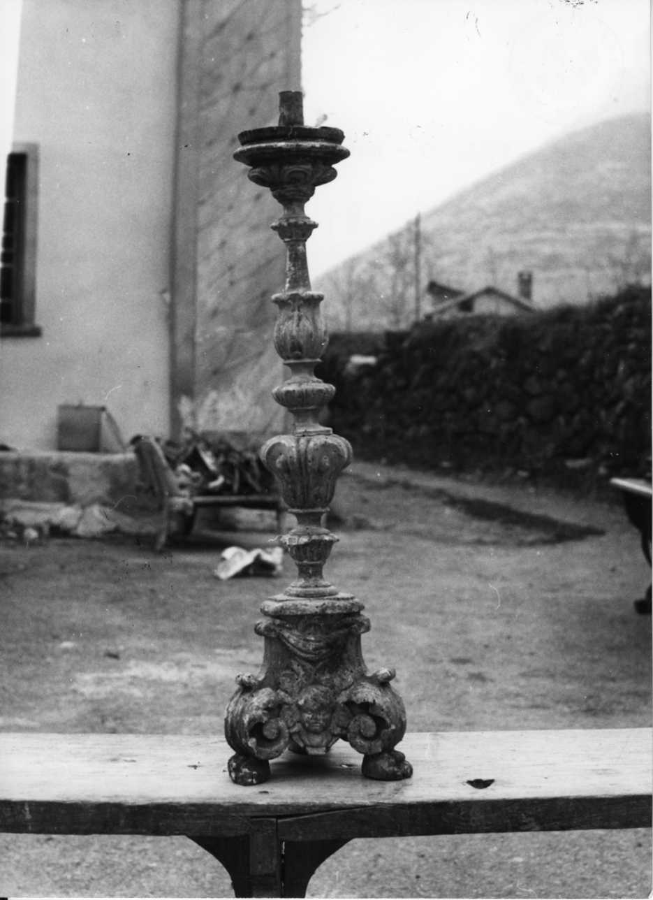 candeliere da chiesa, opera isolata - bottega cuneese (terzo quarto sec. XVIII)