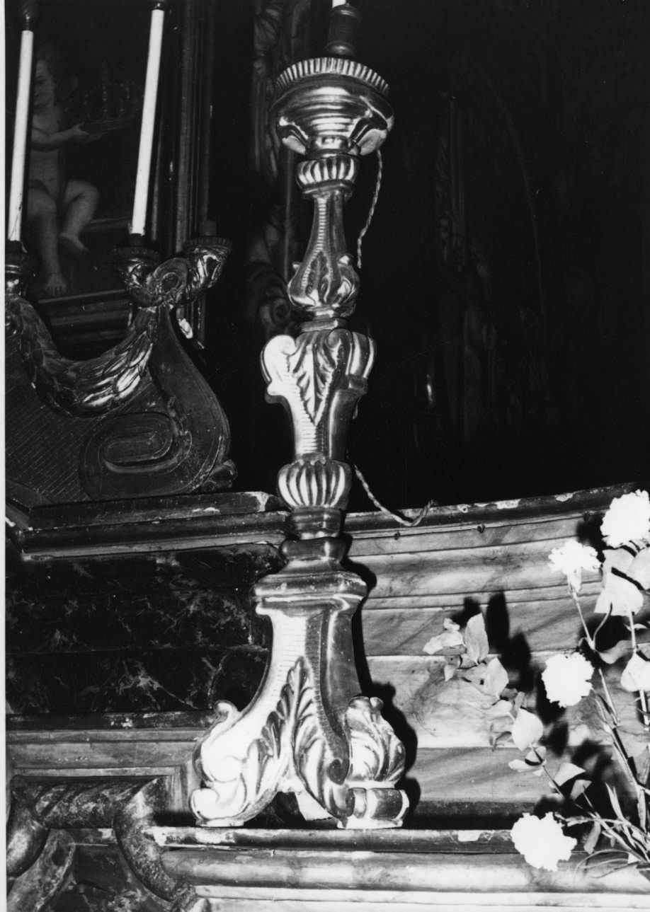 candeliere d'altare, serie - bottega piemontese (seconda metà sec. XVIII)