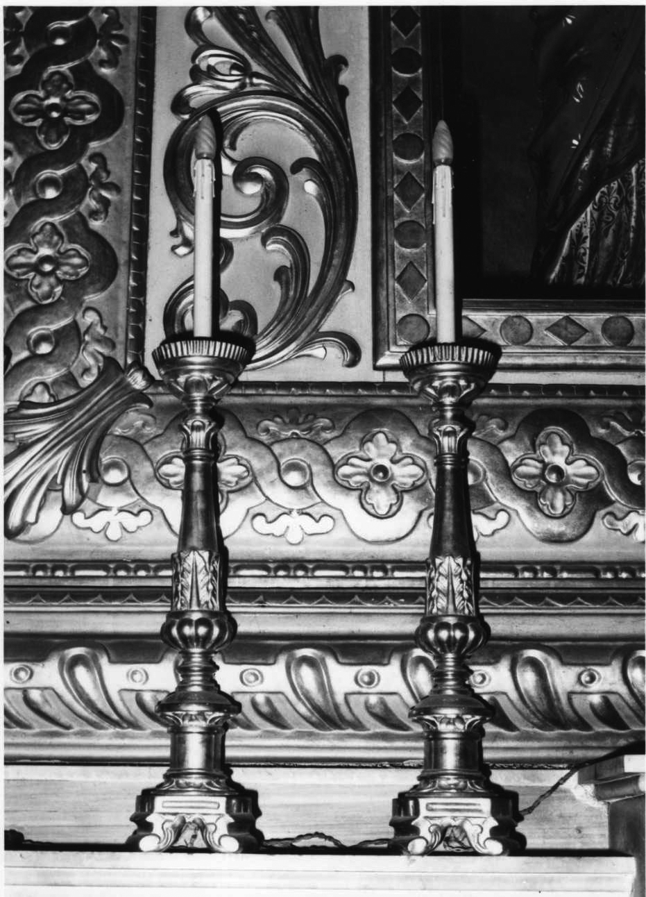 candeliere da chiesa, serie - bottega piemontese (seconda metà sec. XIX)