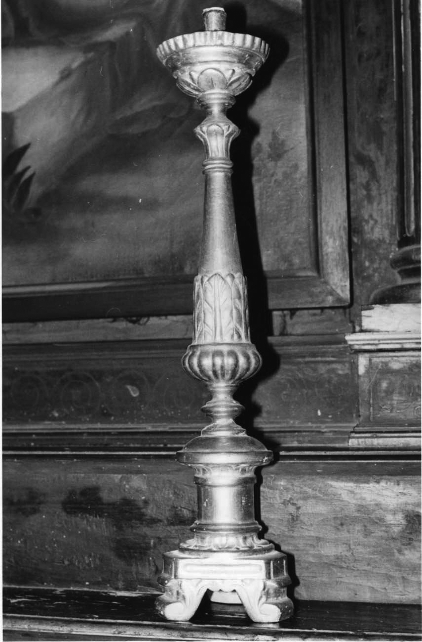 candeliere da chiesa, serie - bottega piemontese (seconda metà sec. XIX)