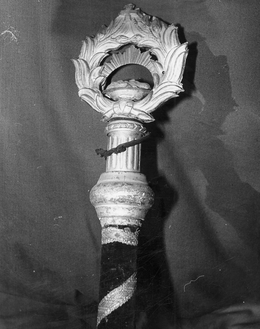 testa di San Giovanni Battista sul piatto (mazza processionale, serie) - bottega piemontese (seconda metà sec. XIX)