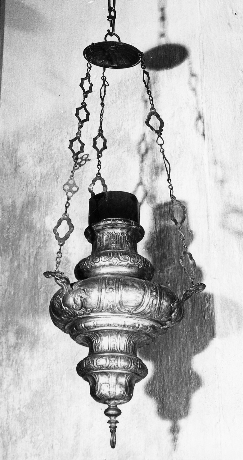 lampada pensile a vaso, coppia - bottega piemontese (seconda metà sec. XIX)