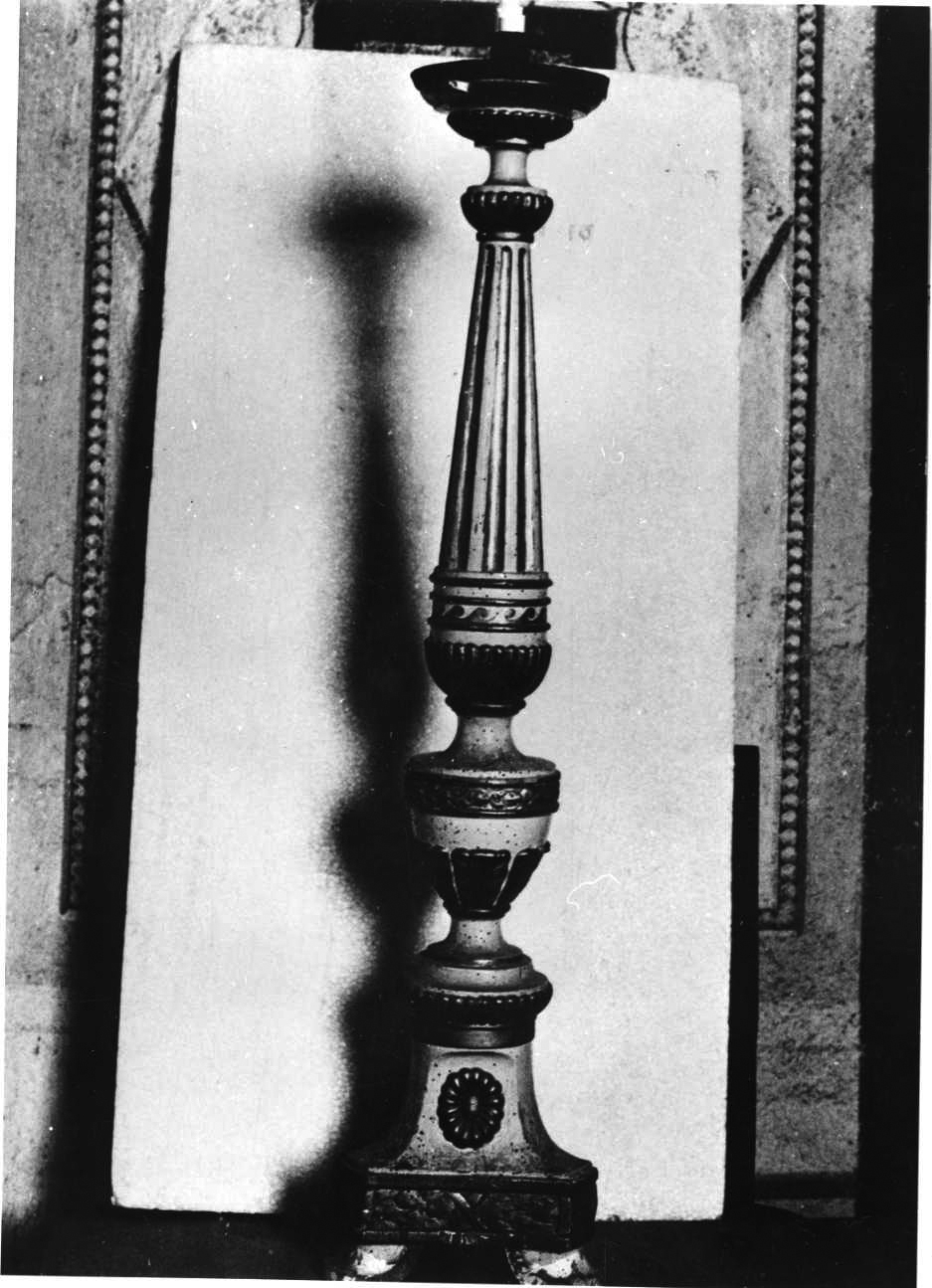 candeliere da chiesa, serie - bottega piemontese (secondo quarto sec. XIX)