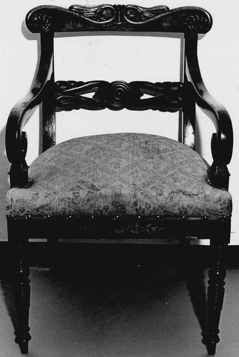 sedia - a braccioli, coppia - bottega piemontese (metà sec. XIX)
