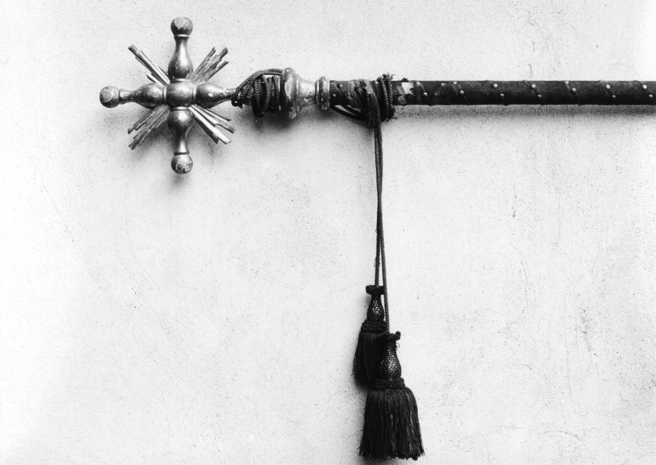 mazza processionale, opera isolata - bottega piemontese, ambito piemontese (ultimo quarto sec. XIX)