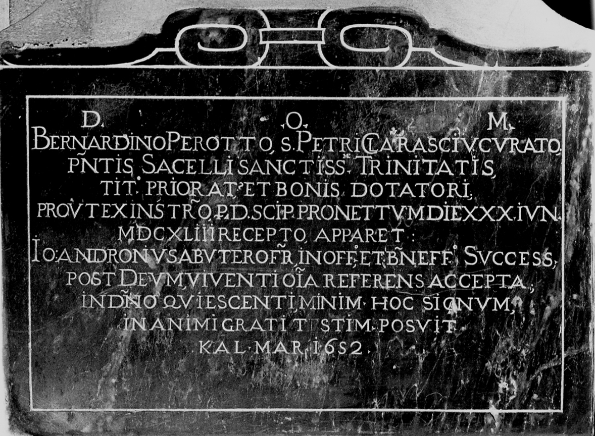 lapide commemorativa, opera isolata - bottega cuneese (metà sec. XVII)