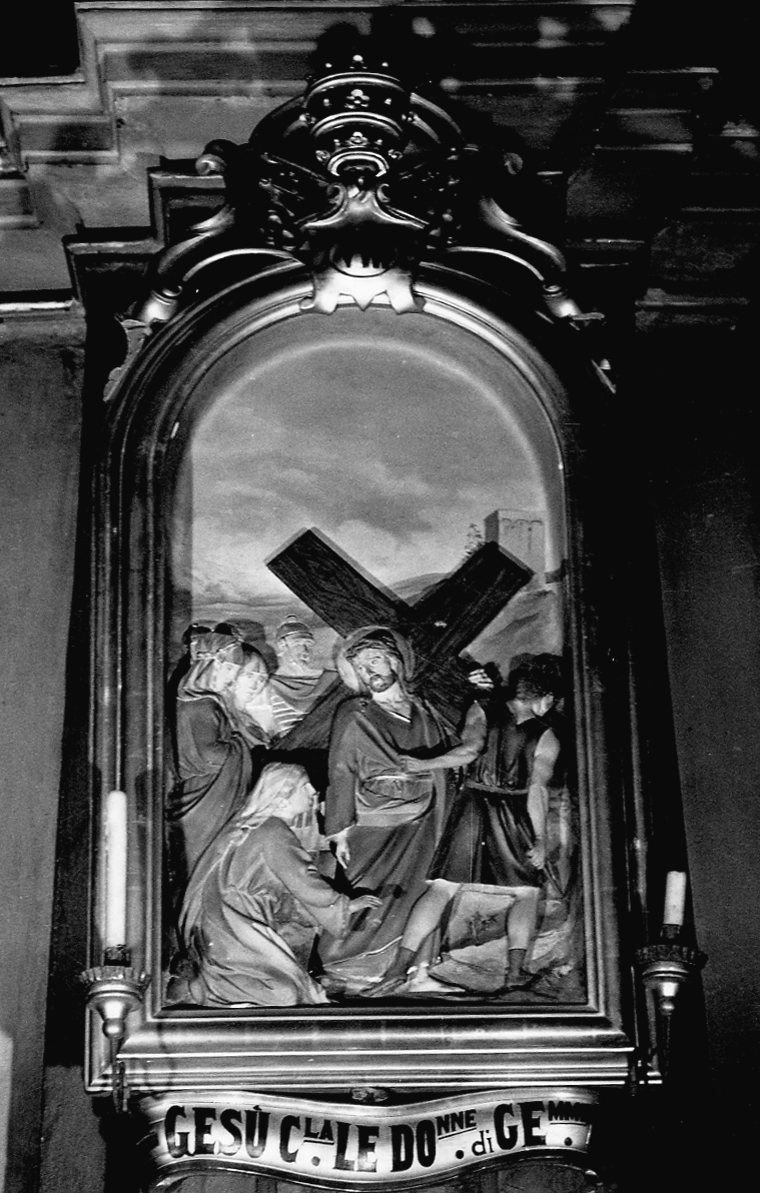 stazione VIII: Gesù consola le donne di Gerusalemme (rilievo, elemento d'insieme) di Minoia Ditta (fine sec. XIX)