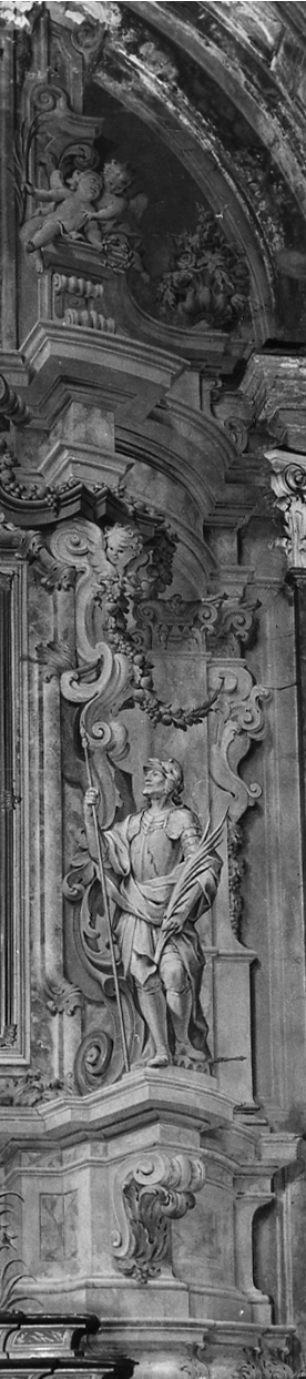 cornice architettonica con motivi decorativi e figure (decorazione pittorica, opera isolata) di Pozzi Giovanni Battista senior (attribuito) (primo quarto sec. XVIII)