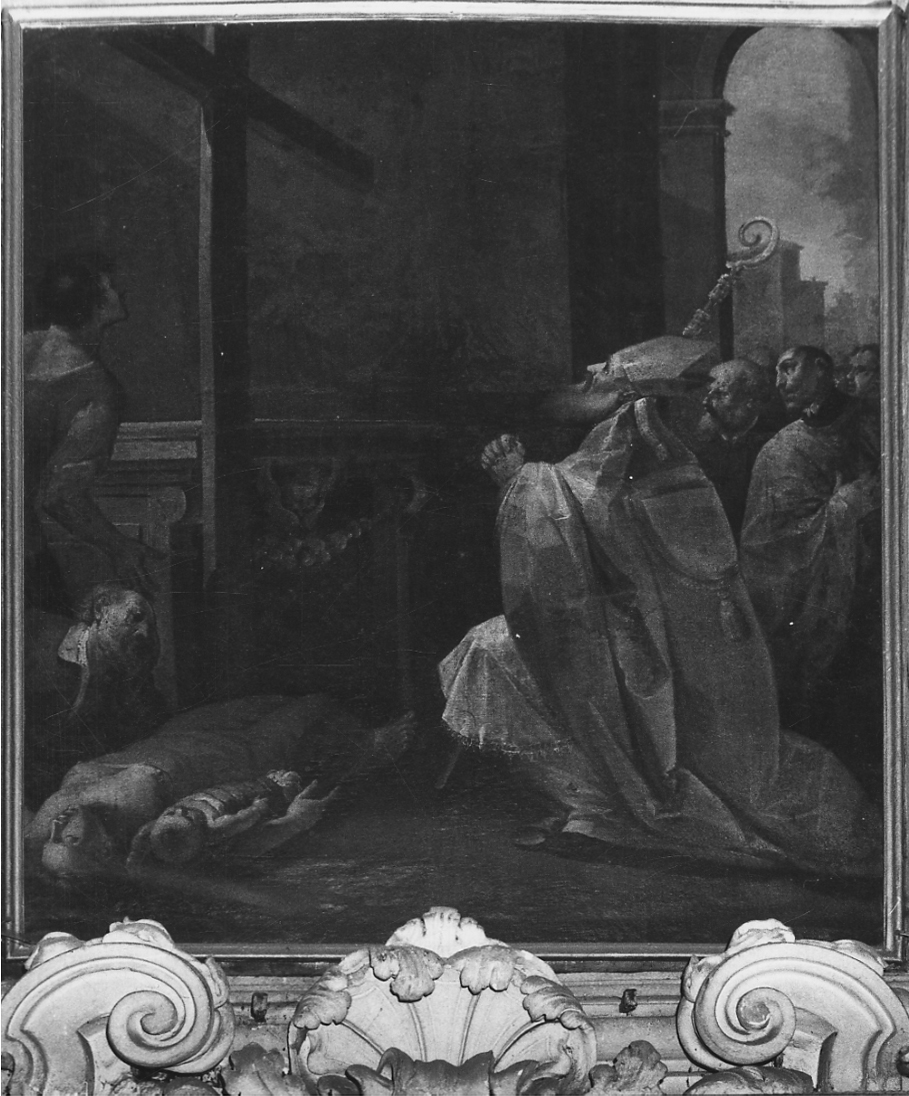 miracolo della Croce (dipinto, elemento d'insieme) di Bruno Giulio, Bruno Giovanni Battista (secondo quarto sec. XVII)