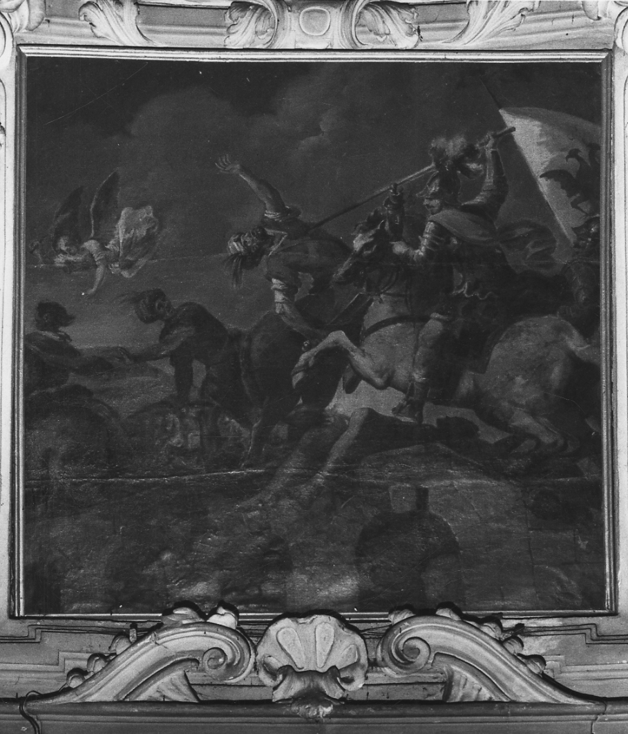 Croce che guida l'imperatore Costantino verso Bisanzio (dipinto, elemento d'insieme) di Bruno Giulio, Bruno Giovanni Battista (secondo quarto sec. XVII)