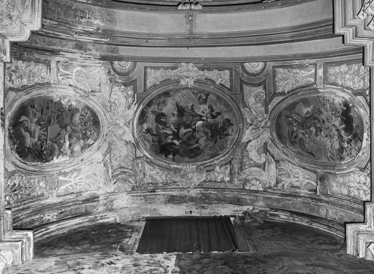 angeli con ghirlanda di fiori e palma del martirio (dipinto, elemento d'insieme) di Gagini Giovan Francesco (primo quarto sec. XVIII)