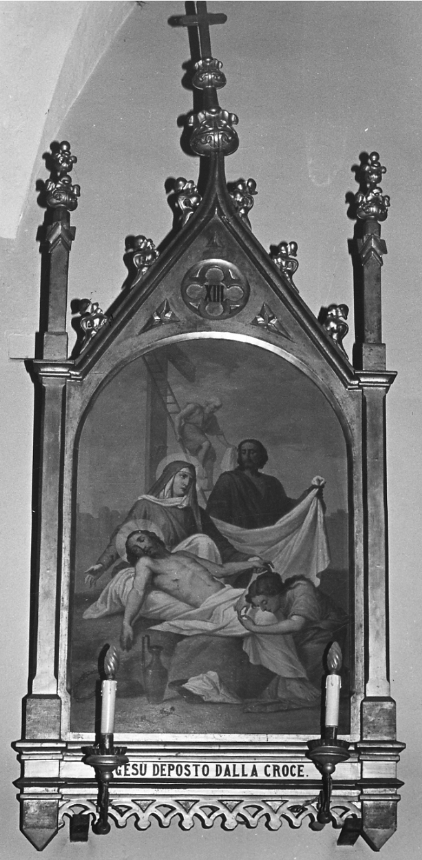 stazione XIII: Gesù deposto dalla croce (dipinto, elemento d'insieme) di Arnaud Giovanni Battista (ultimo quarto sec. XIX)