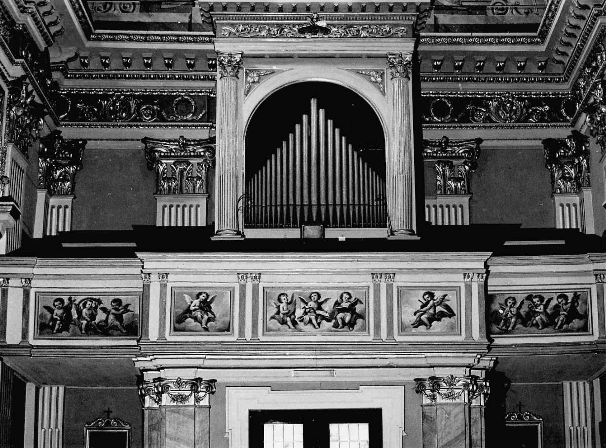 angioletti con strumenti musicali (dipinto, serie) di Toscano Francesco (ultimo quarto sec. XIX)