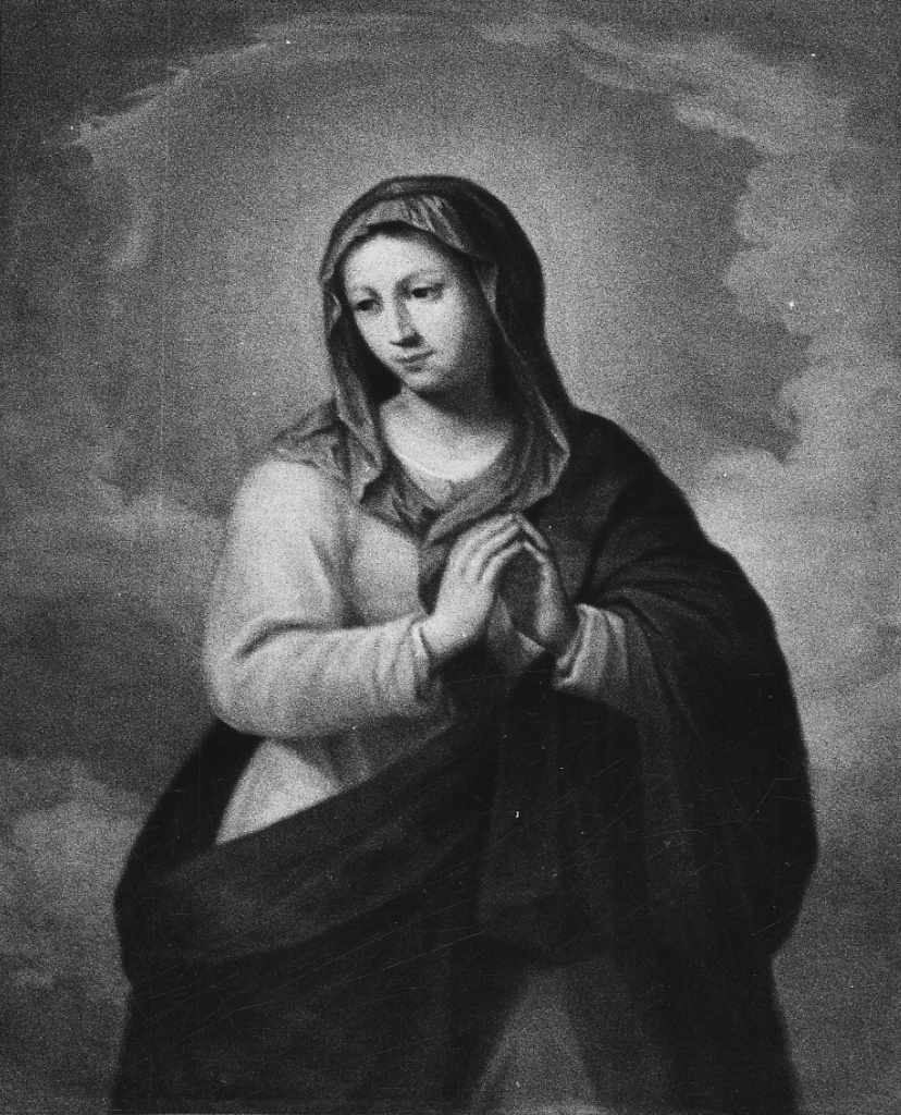 vergine orante (dipinto, elemento d'insieme) di Toscano Francesco (attribuito) (ultimo quarto sec. XIX)