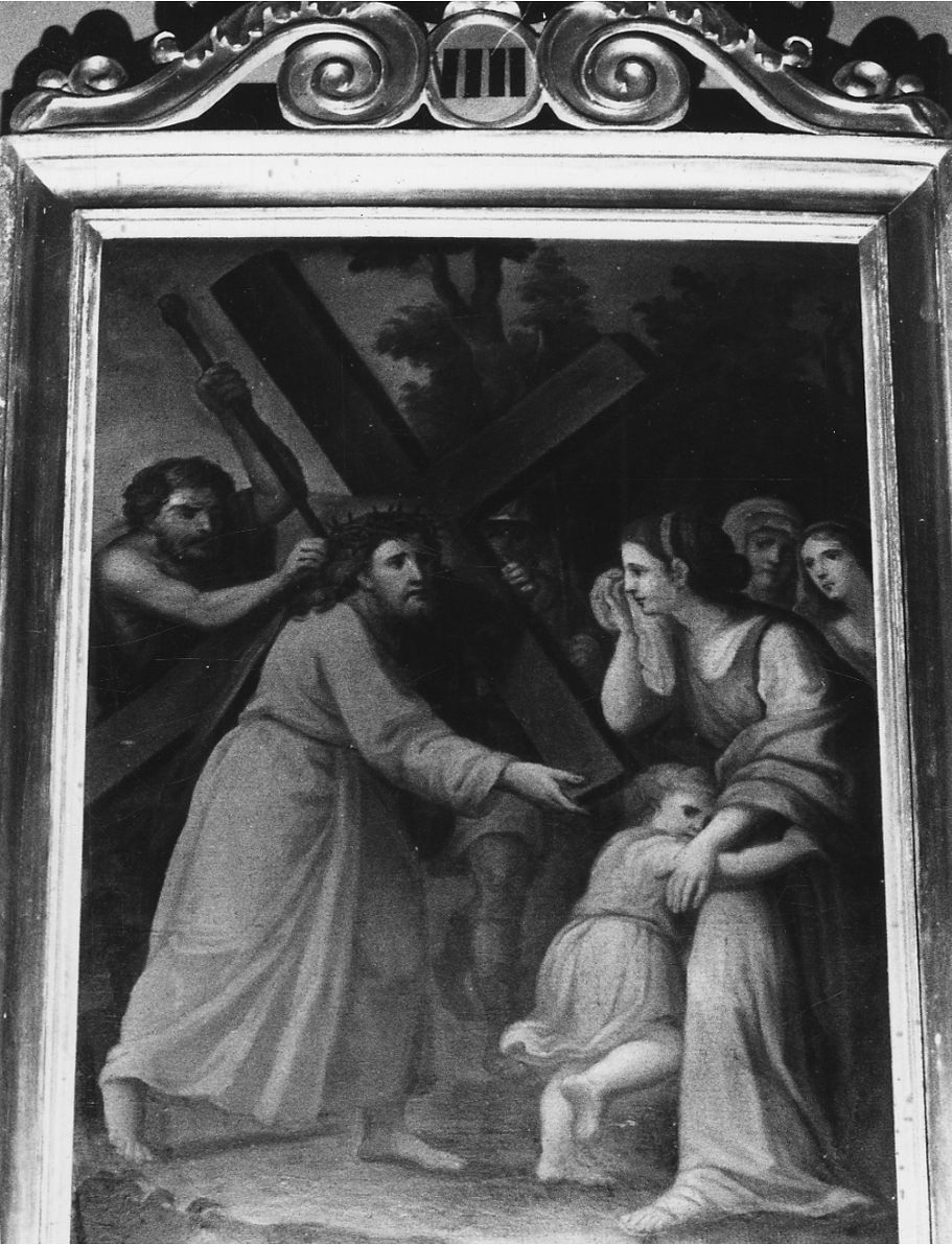 stazione VIII: Gesù consola le donne di Gerusalemme (dipinto, elemento d'insieme) - ambito cuneese (seconda metà sec. XIX)