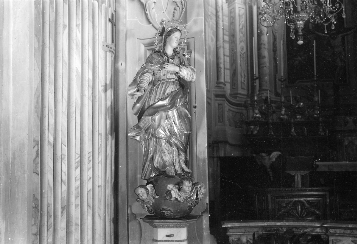 Immacolata Concezione (gruppo scultoreo, opera isolata) di Plura Carlo Giuseppe (attribuito) (prima metà sec. XVIII)