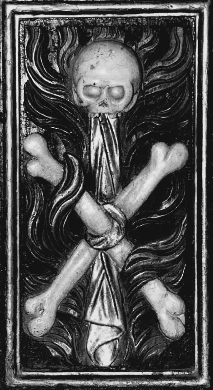teschio (decorazione a intaglio, coppia) di Burgo Giovanni Antonio (inizio sec. XVIII)