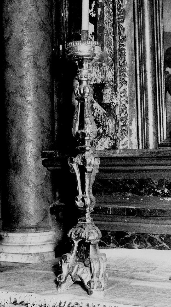 candeliere, opera isolata - bottega piemontese (sec. XVIII)