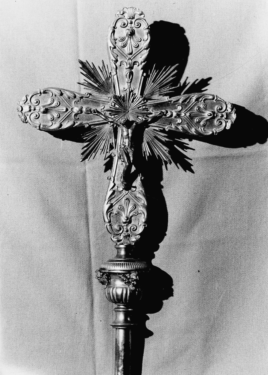 Cristo crocifisso (croce processionale, opera isolata) - bottega piemontese (fine sec. XIX)