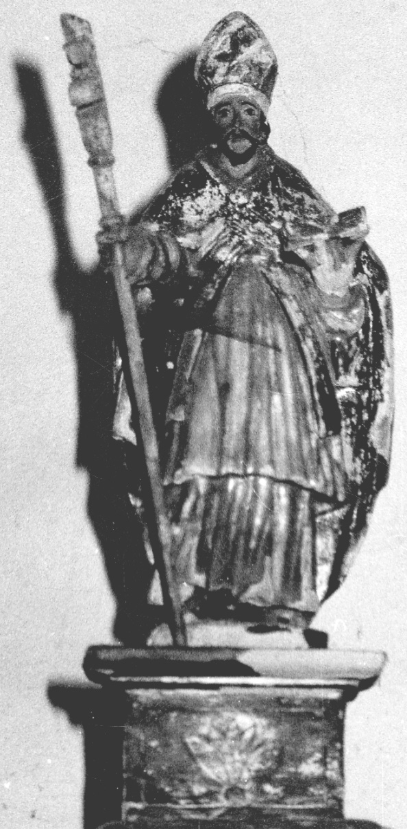 Santo vescovo (statua, opera isolata) - bottega piemontese (fine/inizio secc. XVII/ XVIII)