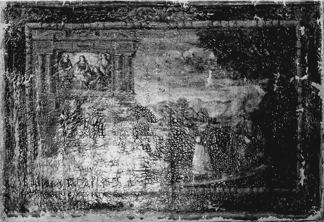 Intervento miracoloso della Sacra Famiglia (ex voto, opera isolata) - ambito piemontese (ultimo quarto sec. XVII)