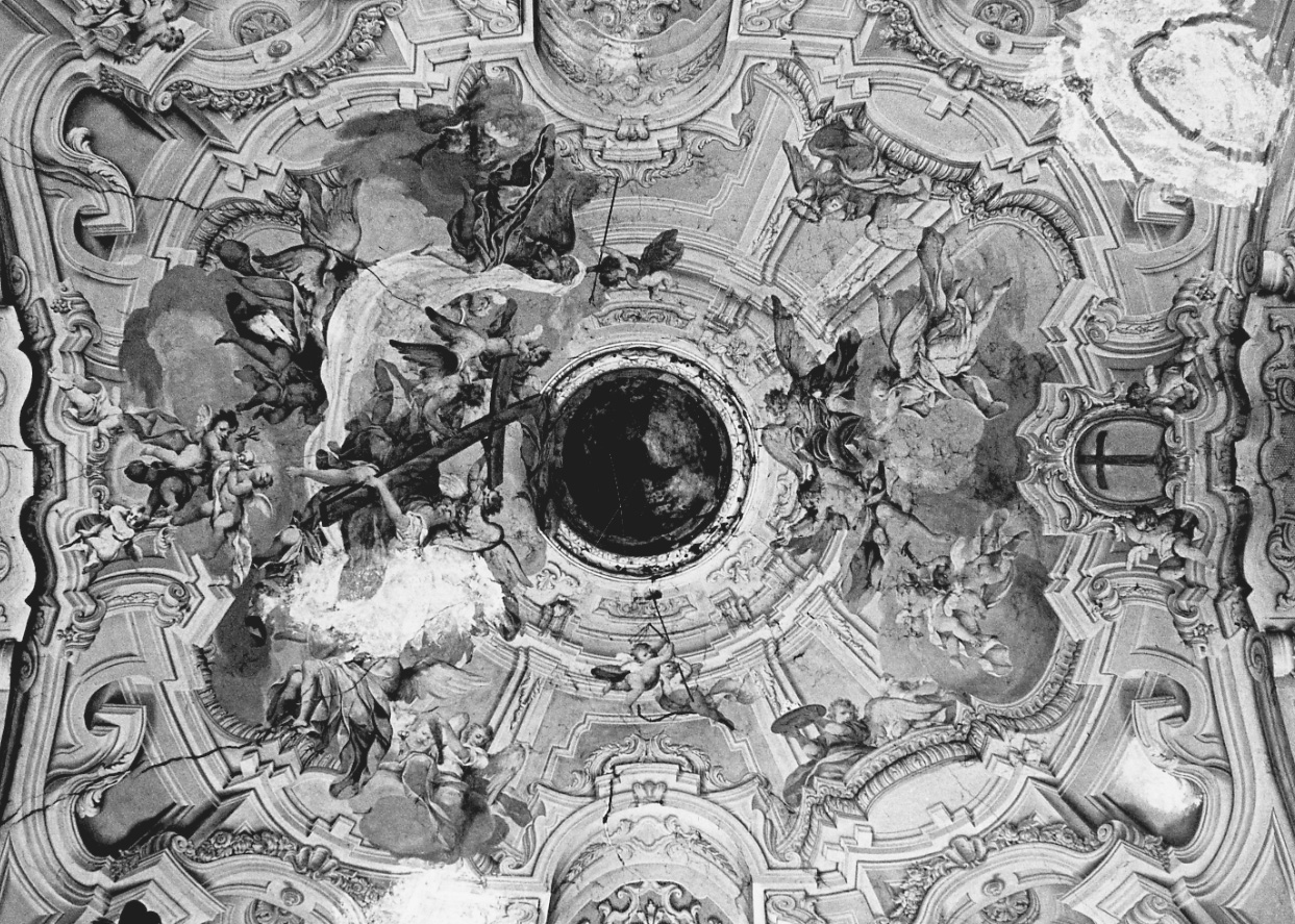 angeli con i simboli della passione (dipinto, elemento d'insieme) di Milocco Michele Antonio, Dallamano Giuseppe, Bianchi Federico (metà sec. XVIII)