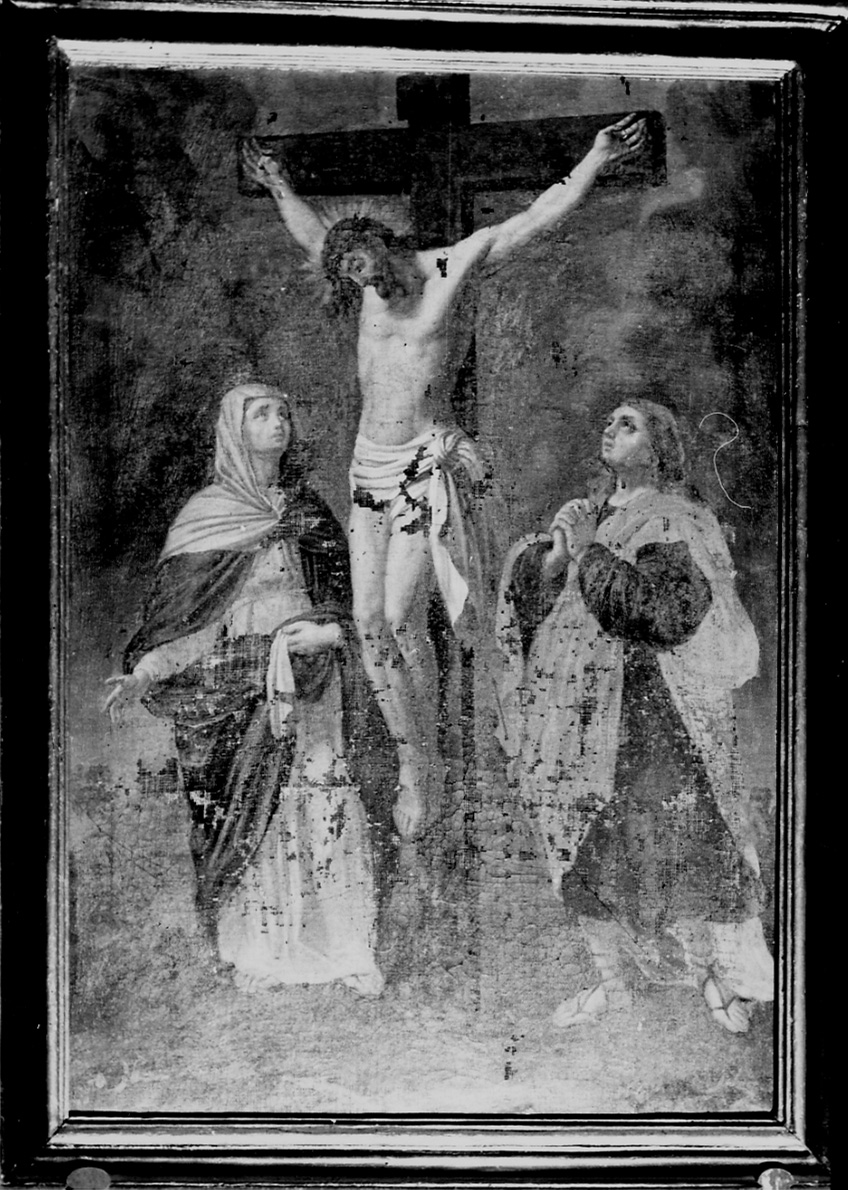 stazione XII: Gesù innalzato e morto in croce (dipinto, elemento d'insieme) di Piolla Giuseppe (metà sec. XIX)