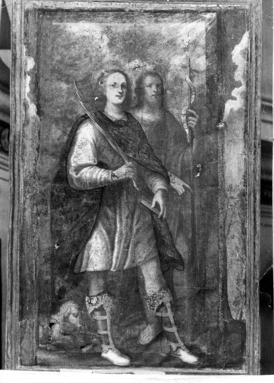 San Giovanni Battista e santo martire (dipinto, opera isolata) - ambito ligure-piemontese (sec. XVII)