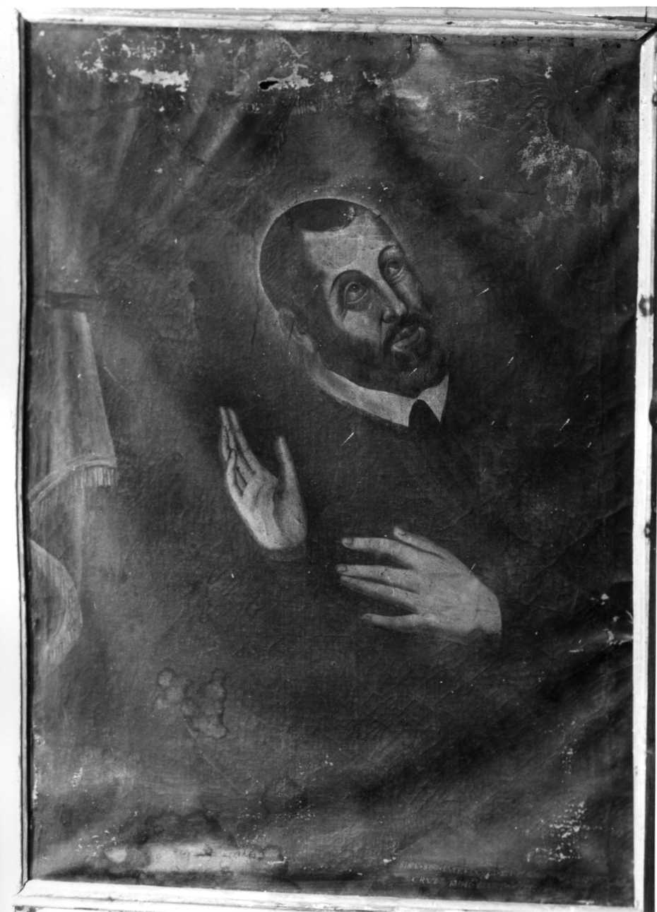 Santo in preghiera (dipinto, opera isolata) - ambito piemontese (sec. XVII)