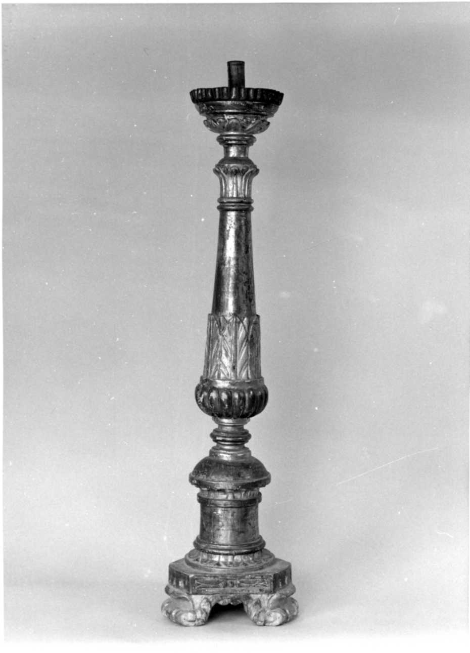 candeliere d'altare, serie - bottega saluzzese (prima metà sec. XIX)