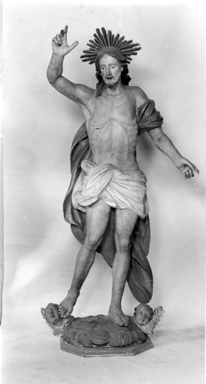 Cristo risorto (statua processionale, opera isolata) di Plura Carlo Giuseppe (bottega) (metà sec. XVIII)