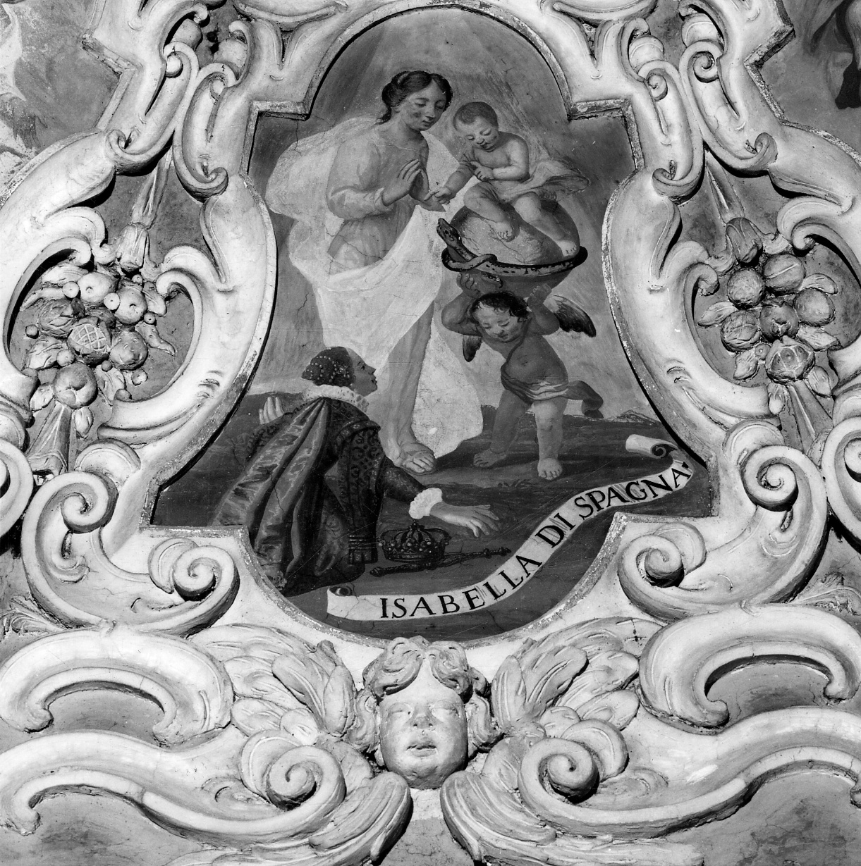 Isabella di Spagna (decorazione pittorica, elemento d'insieme) - ambito piemontese (terzo quarto sec. XVII)