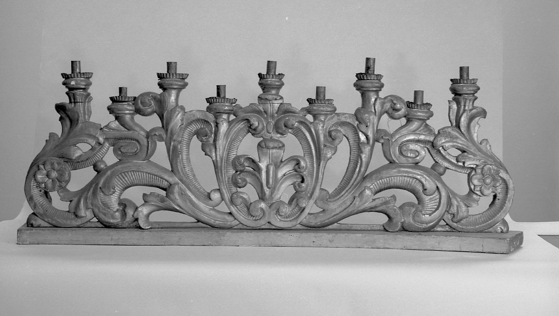 candelabro, coppia - bottega piemontese (seconda metà sec. XVIII)