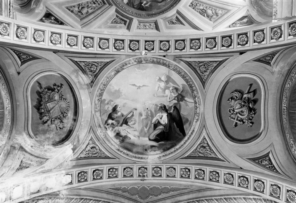 colomba dello Spirito Santo e angioletti (decorazione pittorica, elemento d'insieme) di Gauteri Francesco (metà sec. XIX)
