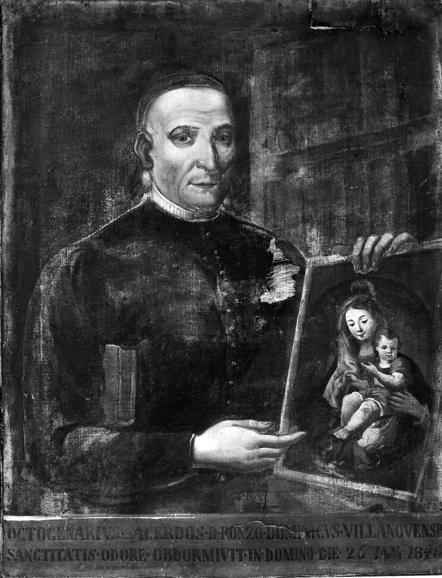 ritratto a mezza figura di Don Domenico Pozzo (dipinto, opera isolata) di Bongiovanni Virginio (primo quarto sec. XX)