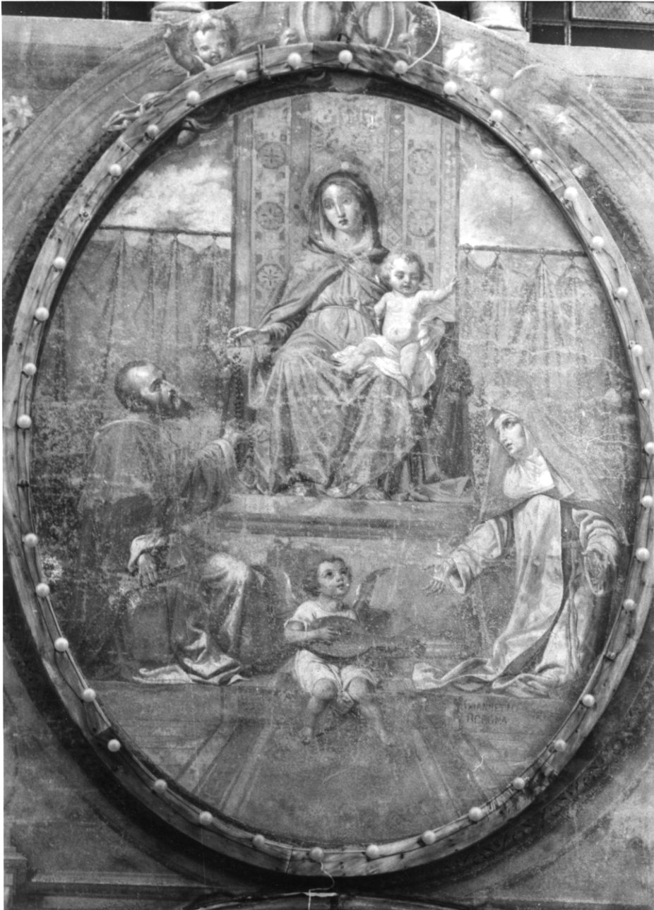 Madonna del Rosario (decorazione pittorica, elemento d'insieme) di Borgna Giovanni detto Netu (fine sec. XIX)