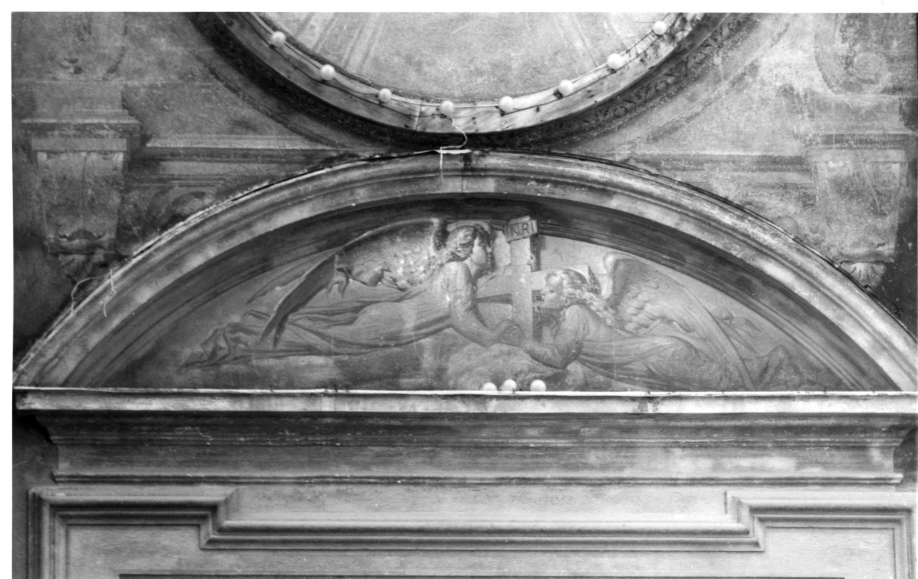 angeli sorreggenti la croce (decorazione pittorica, opera isolata) di Borgna Giovanni detto Netu (fine sec. XIX)