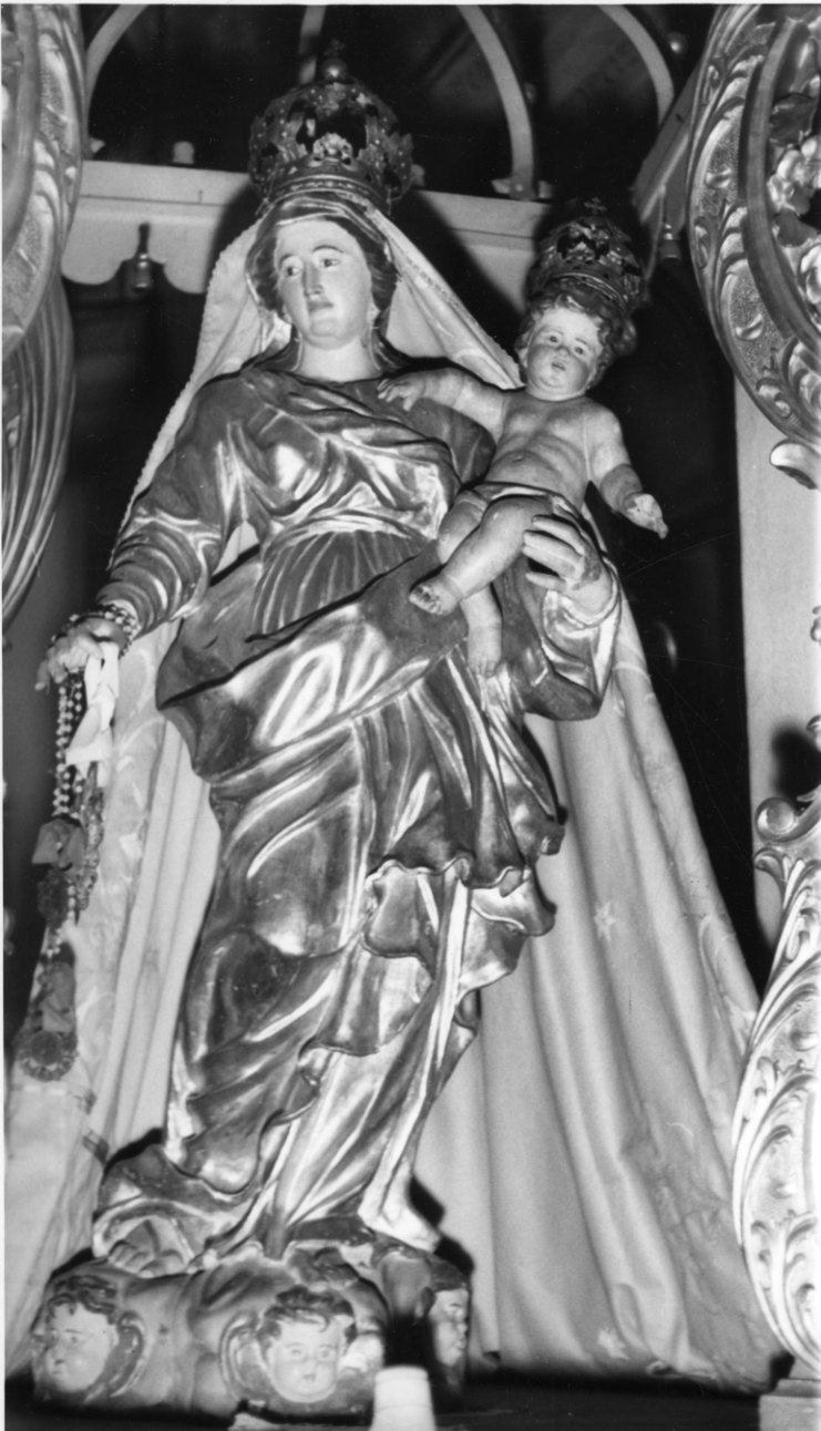 Madonna del Rosario (statua, elemento d'insieme) - bottega piemontese (secondo quarto sec. XVIII)