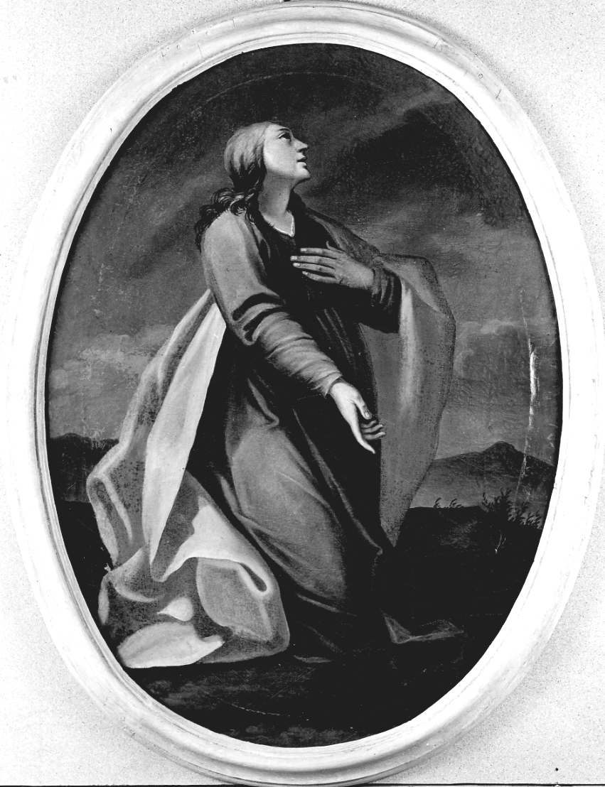 Santa in preghiera (dipinto, opera isolata) - ambito piemontese (sec. XVII)