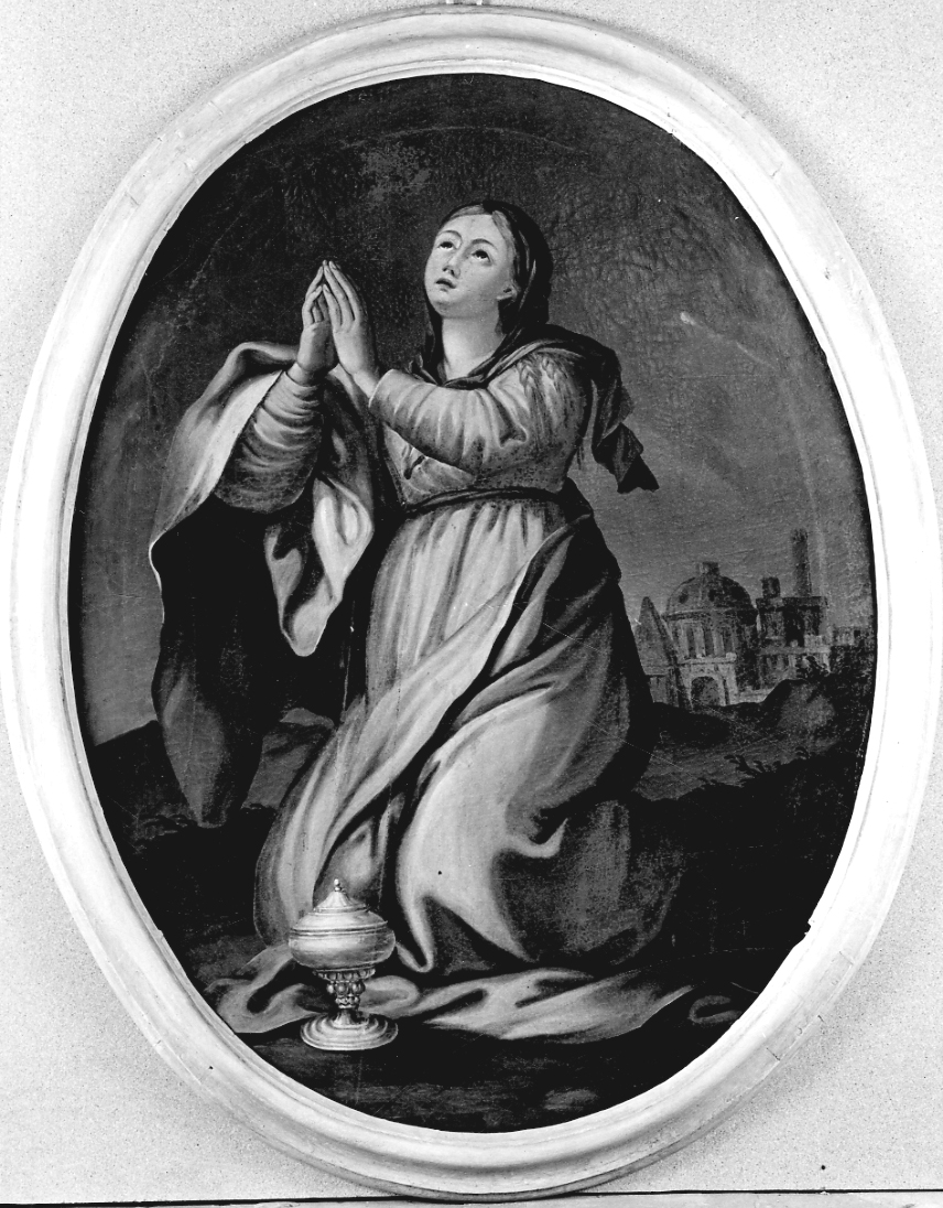 Santa in preghiera (dipinto, opera isolata) - ambito piemontese (sec. XVII)