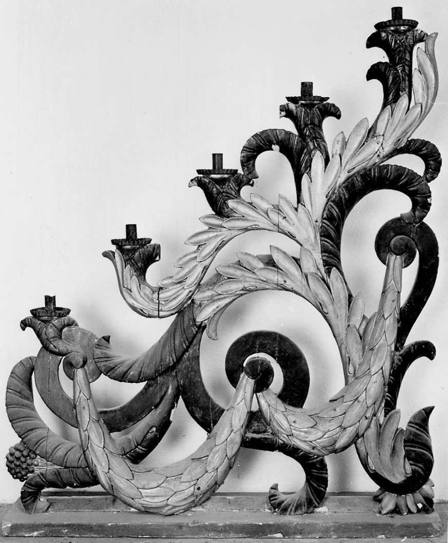 candelabro, serie - bottega piemontese (prima metà sec. XVIII)