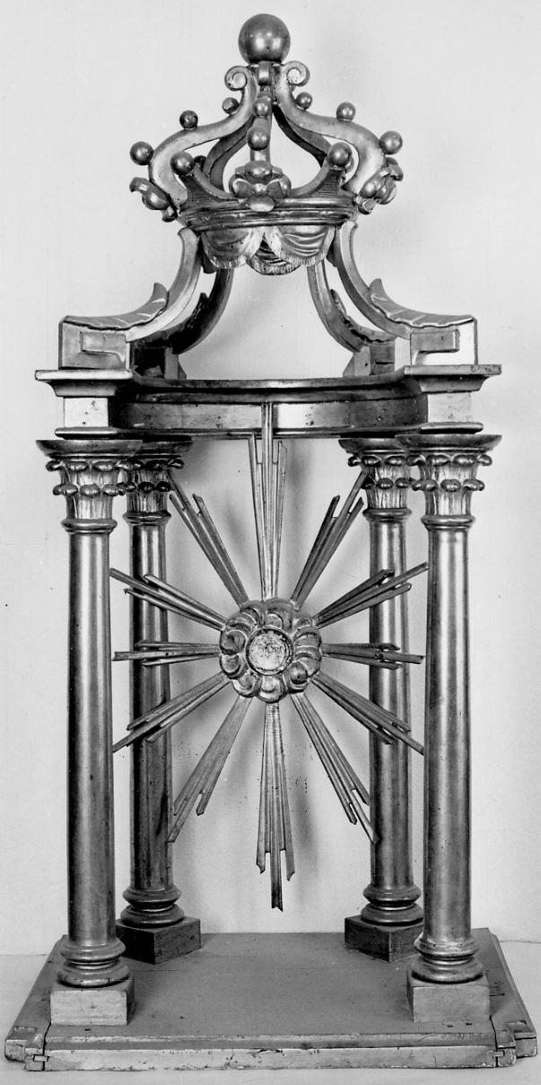tronetto per esposizione eucaristica - a tempietto, opera isolata - bottega piemontese (prima metà sec. XVIII)