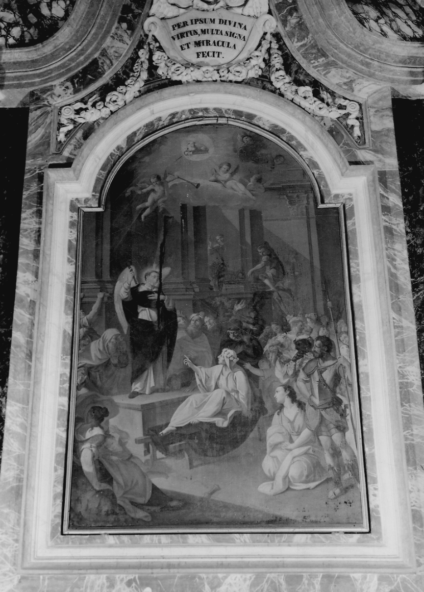 San Vincenzo Ferrer riporta alla vita una donna (dipinto, opera isolata) - ambito piemontese (sec. XVIII)