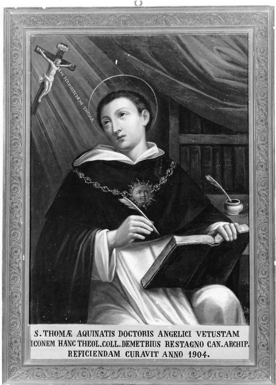 San Tommaso d'Aquino prega davanti al Cristo crocifisso (dipinto, opera isolata) - ambito piemontese (inizio sec. XX)